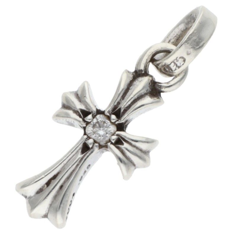 Chrome Hearts Crs Baby Fat Dmnd Fat 1 Diamond on Both Sides Charm Silver — view 2