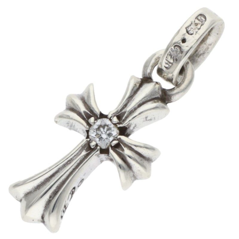 Chrome Hearts Crs Baby Fat Dmnd Fat 1 Diamond on Both Sides Charm Silver
