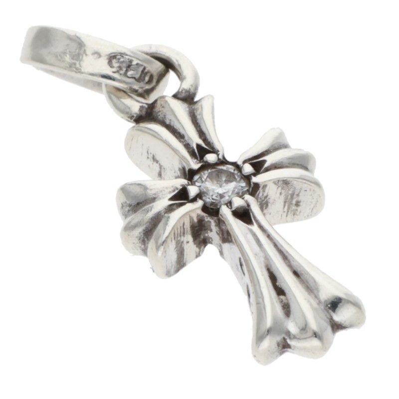 Chrome Hearts Crs Baby Fat Dmnd Fat 1 Diamond on Both Sides Charm Silver — view 5