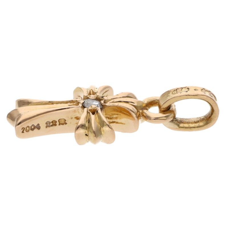 Chrome Hearts 22k Crs Baby Fat Dmnd Fat 1 Diamond on Both Sides Charm Gold — view 5