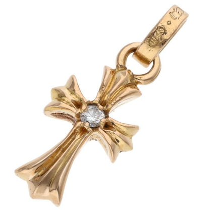 Chrome Hearts 22k Crs Baby Fat Dmnd Fat 1 Diamond on Both Sides Charm Gold