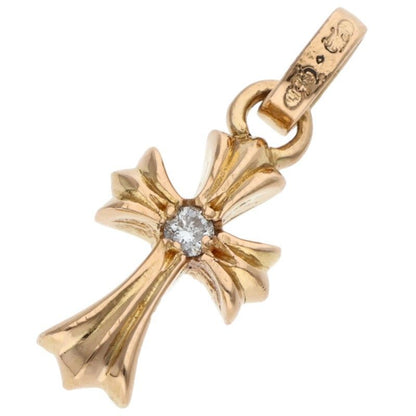 Chrome Hearts 22k Crs Baby Fat Dmnd Fat 1 Diamond on Both Sides Charm Gold — view 2