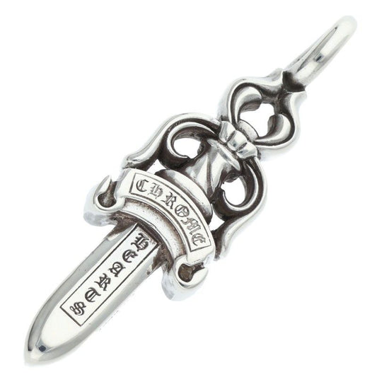 Chrome Hearts Double Dagger Pendant Silver Necklace