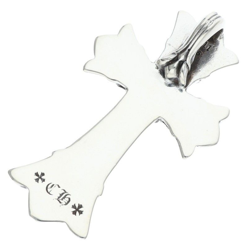 Chrome Hearts Dbl CH Crs Sml Small Double CH Cross Pendant Silver Necklace — view 2