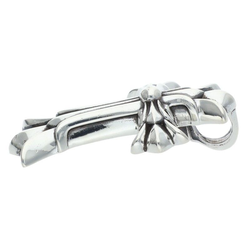 Chrome Hearts Dbl CH Crs Sml Small Double CH Cross Pendant Silver Necklace — view 5