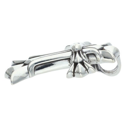 Chrome Hearts Dbl CH Crs Sml Small Double CH Cross Pendant Silver Necklace — view 5