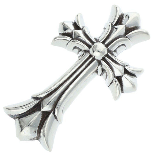 Chrome Hearts Dbl CH Crs Sml Small Double CH Cross Pendant Silver Necklace