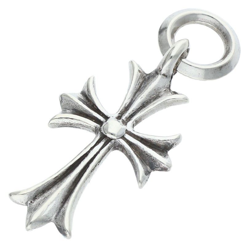 Chrome Hearts Tiny CH Cross Charm Silver Necklace