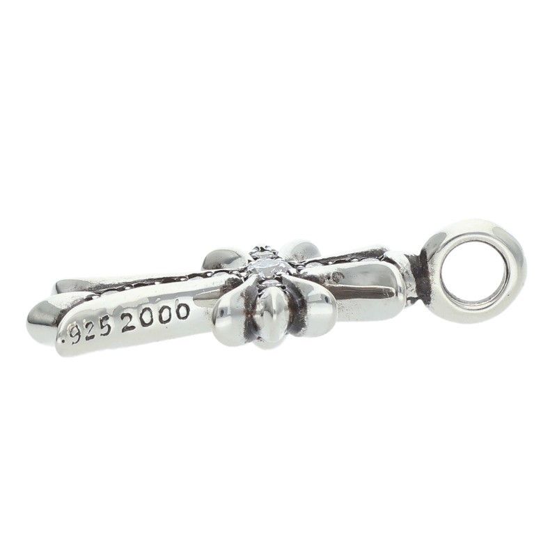 Chrome Hearts Tny Crsf P Dmnd Tiny Fat Cross Pave Diamond Pendant Silver — view 4