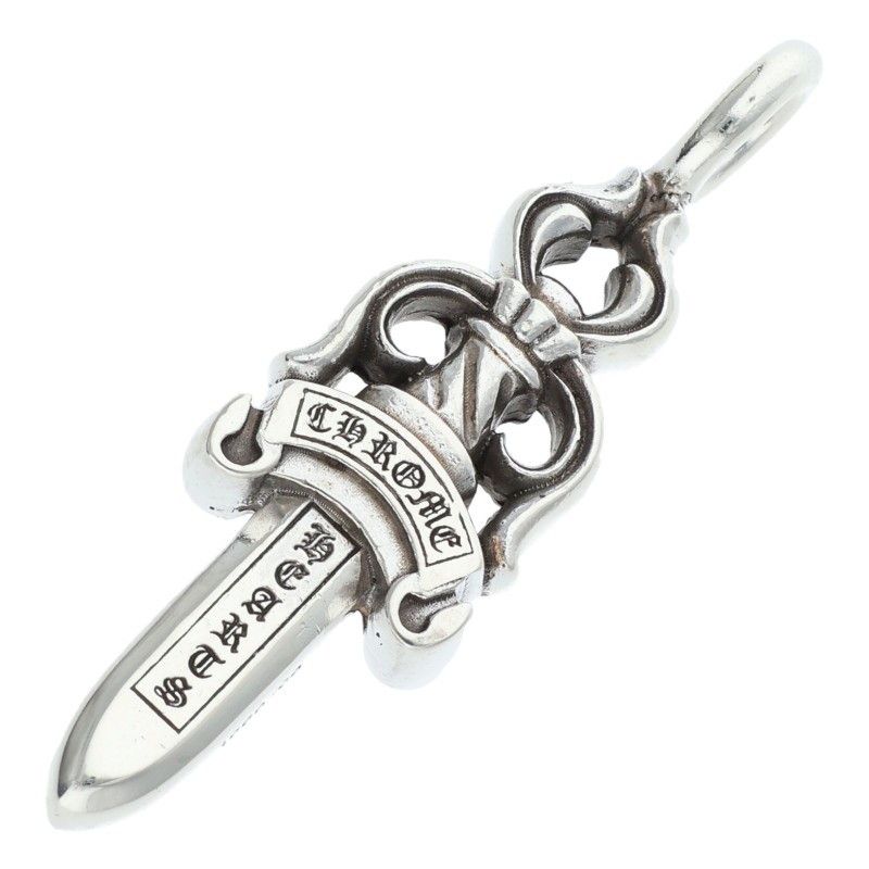 Chrome Hearts Double Dagger Pendant Silver Necklace