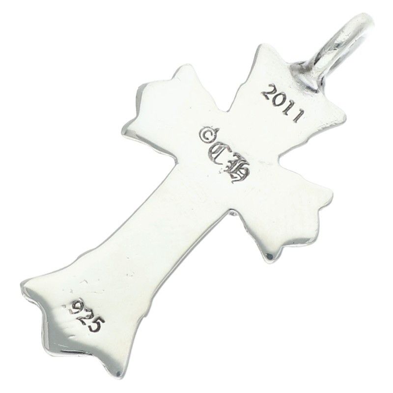 Chrome Hearts Dbl CH Crs Double CH Cross Charm Silver Necklace — view 2
