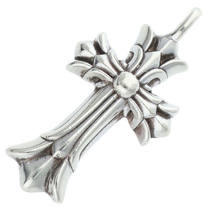 Chrome Hearts Dbl CH Crs Double CH Cross Charm Silver Necklace