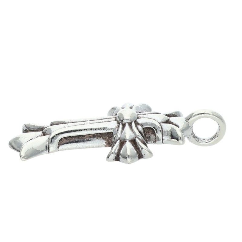 Chrome Hearts Dbl CH Crs Double CH Cross Charm Silver Necklace — view 5