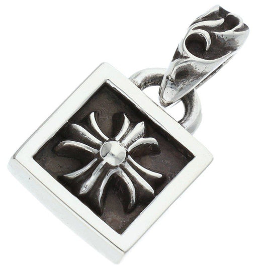 Chrome Hearts Framed CH Plus Charm Silver Necklace