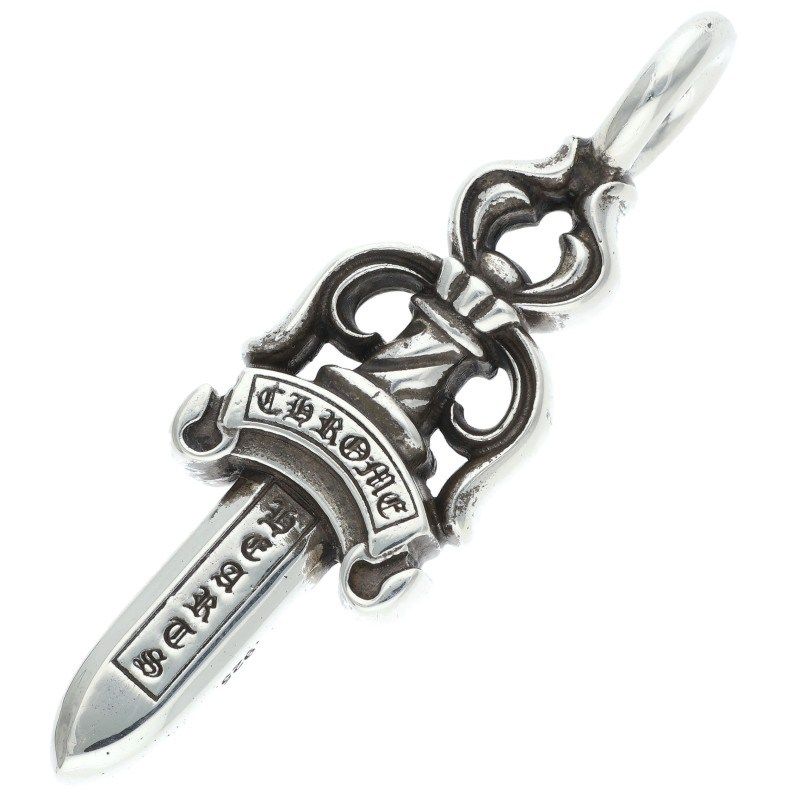 Chrome Hearts Double Dagger Pendant Silver Necklace — view 2