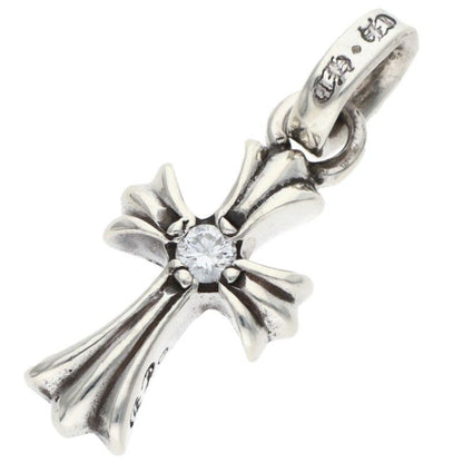 Chrome Hearts Crs Baby Fat Dmnd Fat 1 Diamond on Both Sides Charm Silver
