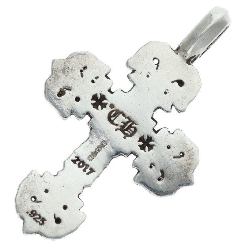 Chrome Hearts Charm Filigree Tiny 1 Diamond Silver Necklace — view 2