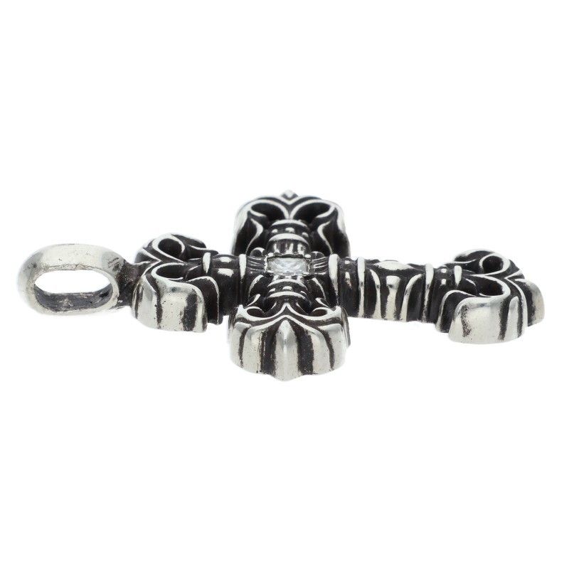 Chrome Hearts Charm Filigree Tiny 1 Diamond Silver Necklace — view 5