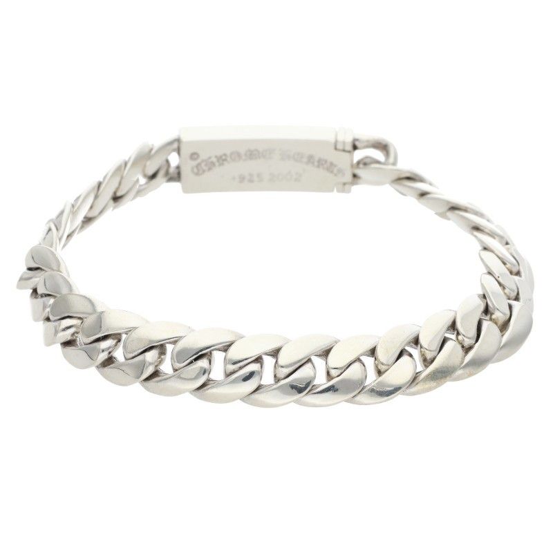 Chrome Hearts ID Bby Flrl Crs Baby ID Floral Cross Silver Bracelet — view 2