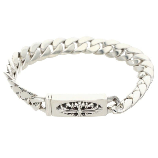 Chrome Hearts ID Bby Flrl Crs Baby ID Floral Cross Silver Bracelet