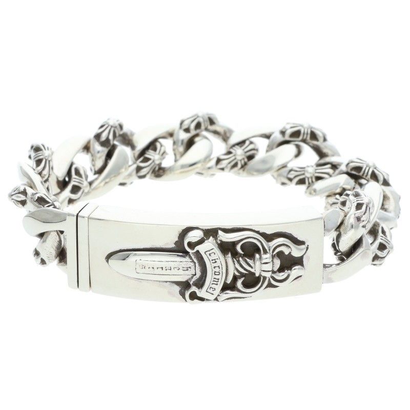 Chrome Hearts ID Dagger ID Fancy Link Silver Bracelet
