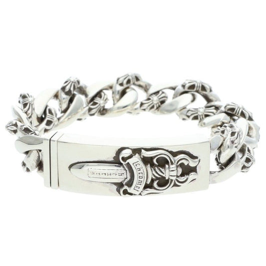 Chrome Hearts ID Dagger ID Fancy Link Silver Bracelet