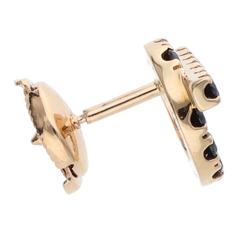 Hermes Finesse 18k Pink Gold Black Spinel Earrings — view 4