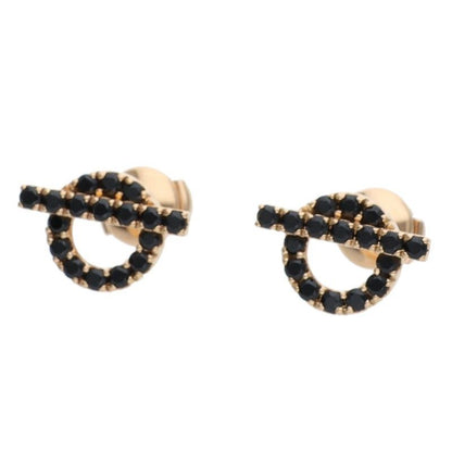 Hermes Finesse 18k Pink Gold Black Spinel Earrings