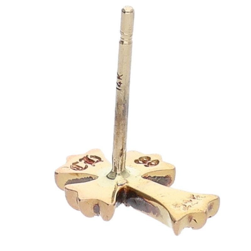 Chrome Hearts 22k CH Crs 2 Fat P Dia CH Cross Fat Stud Pave Diamond Gold — view 3