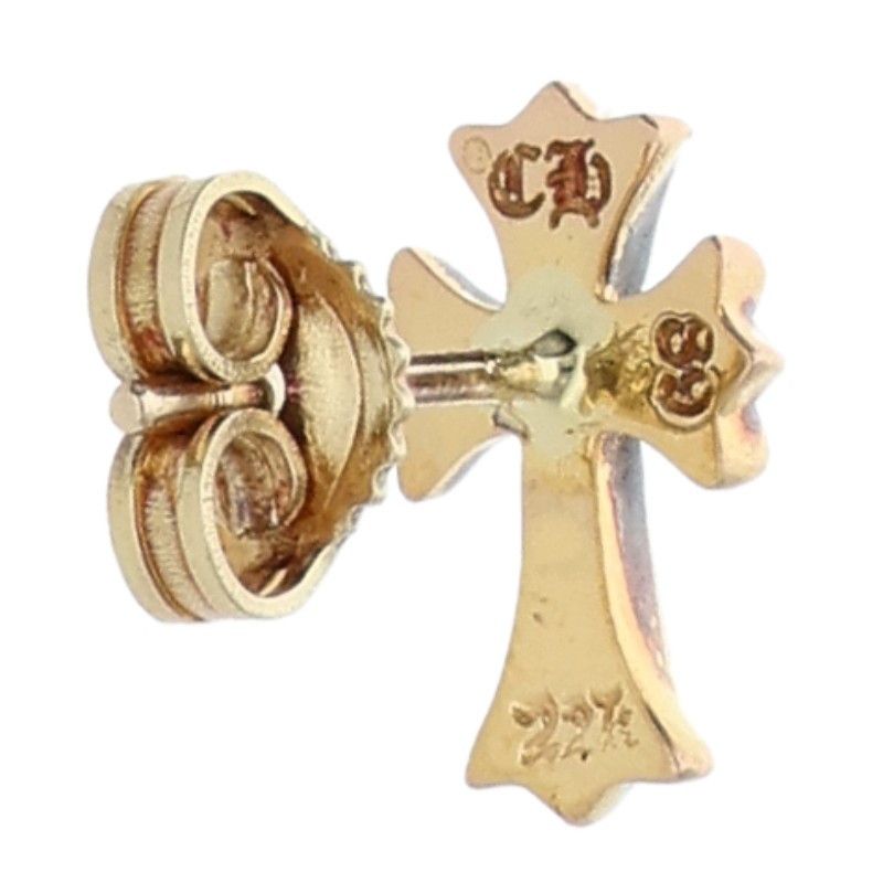 Chrome Hearts 22k CH Crs 2 Fat P Dia CH Cross Fat Stud Pave Diamond Gold — view 2