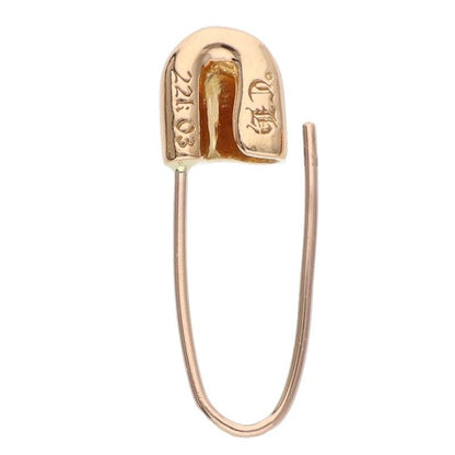 Chrome Hearts 22k ER Safety Pin Emrld Pin 1 Emerald Gold Earrings — view 5