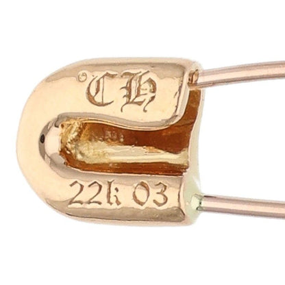 Chrome Hearts 22k ER Safety Pin Emrld Pin 1 Emerald Gold Earrings — view 3