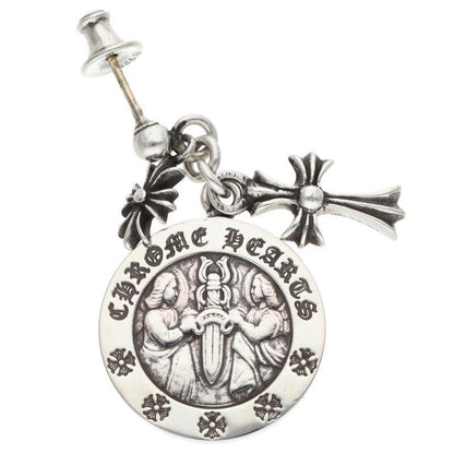Chrome Hearts ER Angel Medal Drop Silver Earrings — view 3