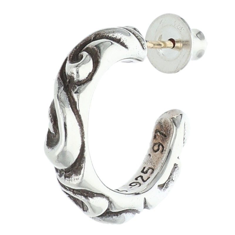 Chrome Hearts Hoop Scrool 1 Scroll Silver Earrings