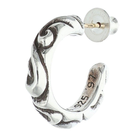 Chrome Hearts Hoop Scrool 1 Scroll Silver Earrings