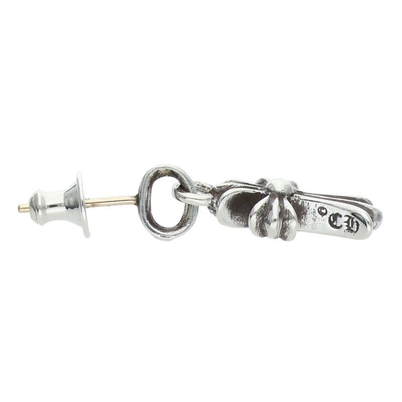 Chrome Hearts Bby Pprchn Baby Fat Drop Silver Earrings — view 3