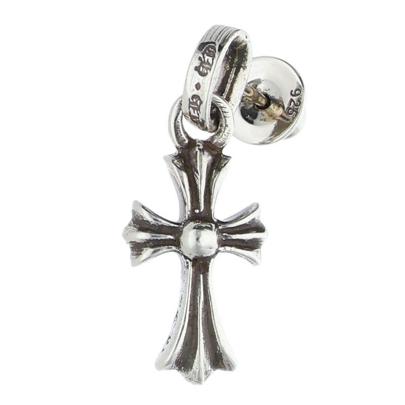 Chrome Hearts Bby Pprchn Baby Fat Drop Silver Earrings