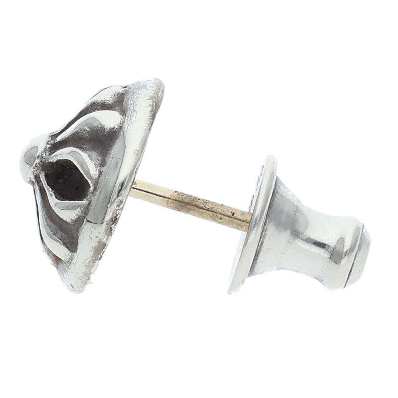 Chrome Hearts Stud Crsbll Cross Ball Silver Earrings — view 4