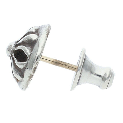 Chrome Hearts Stud Crsbll Cross Ball Silver Earrings — view 4