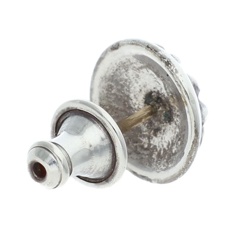 Chrome Hearts Stud Crsbll Cross Ball Silver Earrings — view 2