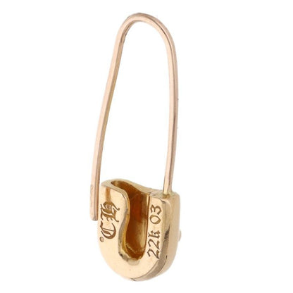 Chrome Hearts 22k ER Safety Pin Emrld Pin 1 Emerald Gold Earrings — view 5
