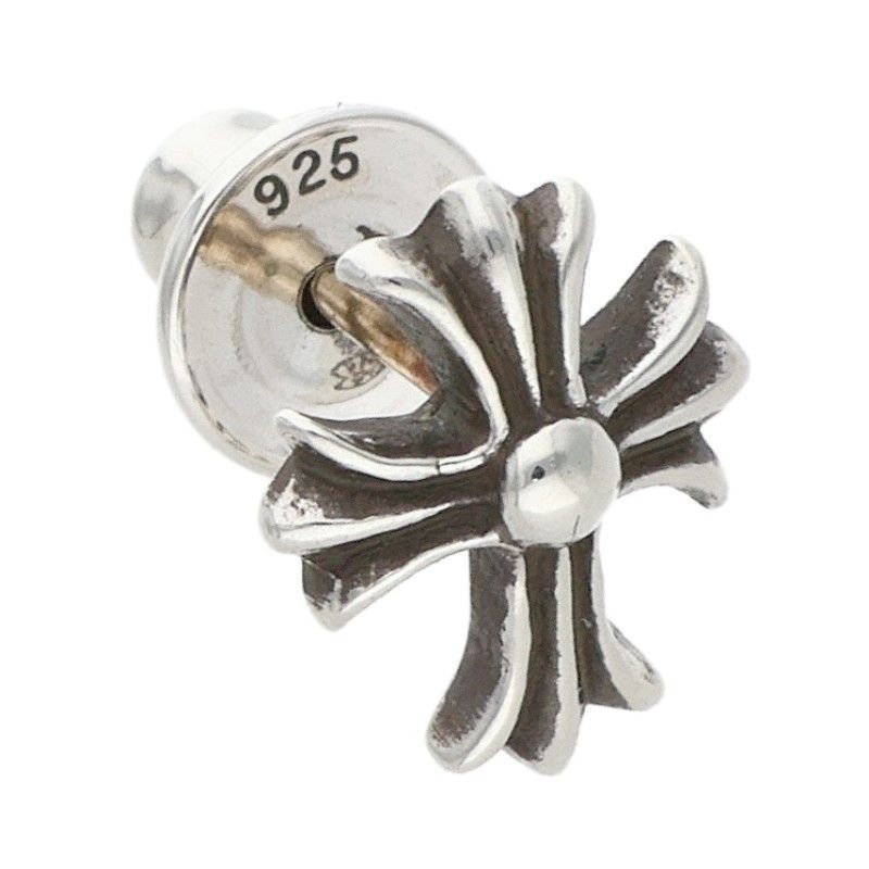 Chrome Hearts No2 CH Crs CH Cross Stud Silver Earrings — view 5
