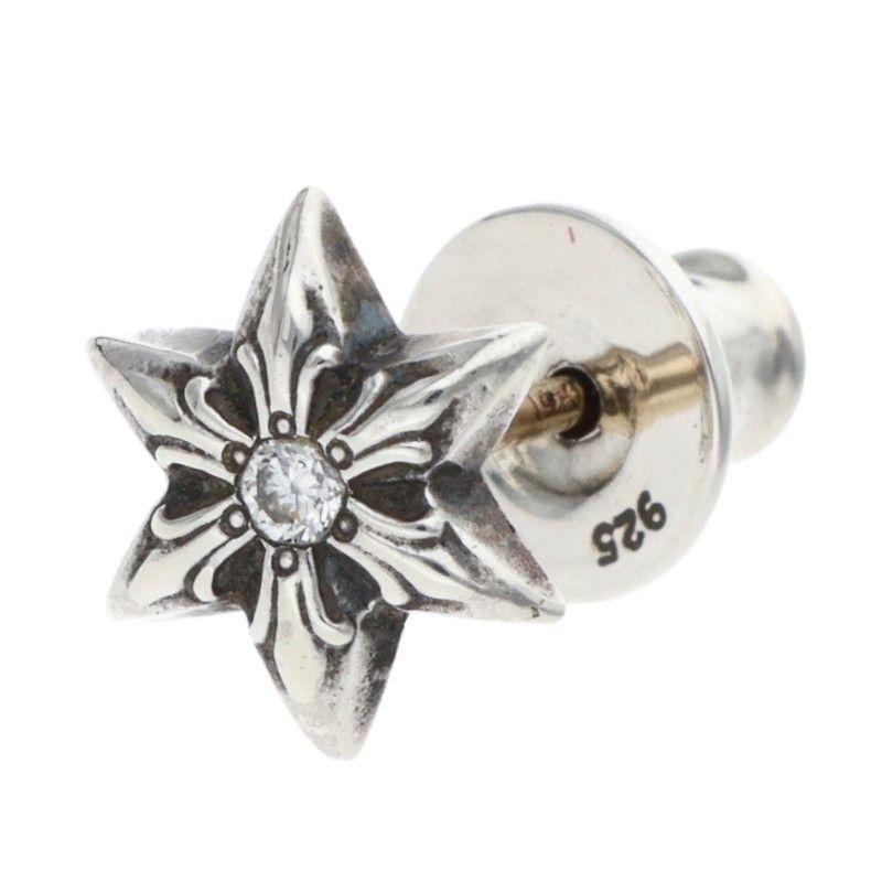 Chrome Hearts CO Star Dmnd Stud 1 Diamond Silver Earrings