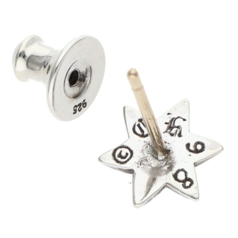 Chrome Hearts CO Star Dmnd Stud 1 Diamond Silver Earrings — view 4