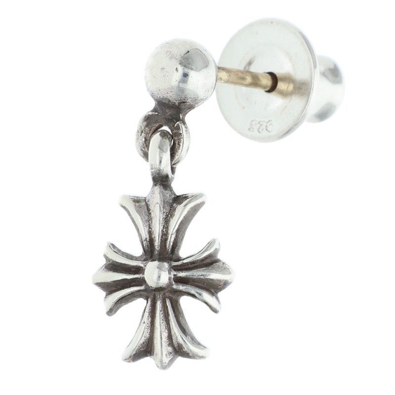 Chrome Hearts Tny CH Pls 1 Tiny Ech Plus Drop Silver Earrings