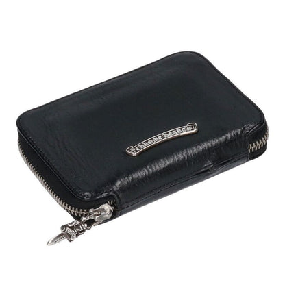 Chrome Hearts Baby Bank Robber Plus Round Zip Leather Wallet with Patch — view 4