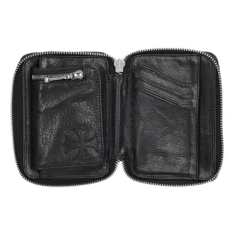 Chrome Hearts Baby Bank Robber Plus Round Zip Leather Wallet with Patch — view 3