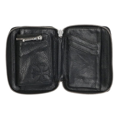 Chrome Hearts Baby Bank Robber Plus Round Zip Leather Wallet with Patch — view 3