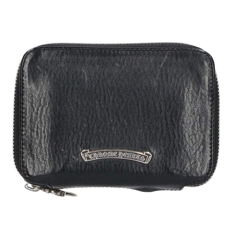 Chrome Hearts Baby Bank Robber Plus Round Zip Leather Wallet with Patch — view 2