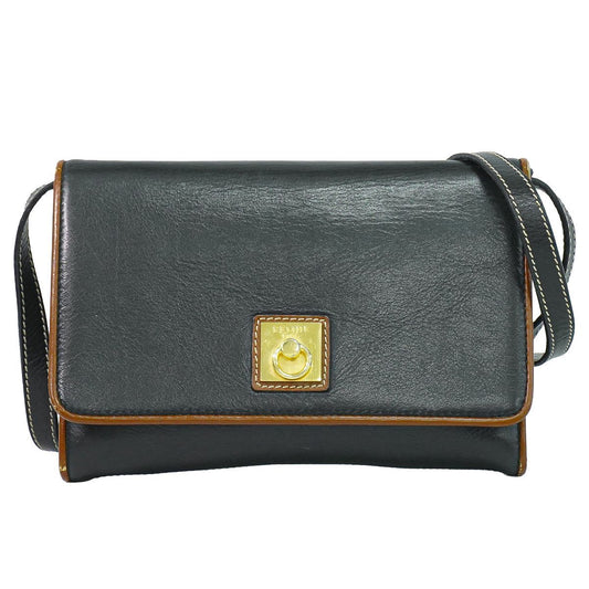 Celine Leather Shoulder Bag Pochette Black